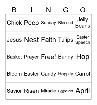 EASTER Bingo Card
