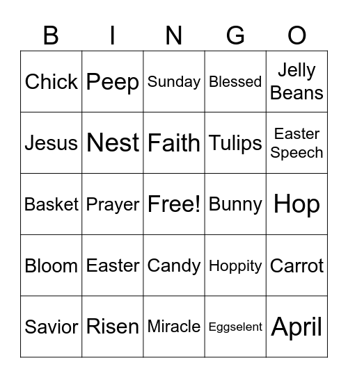 EASTER Bingo Card