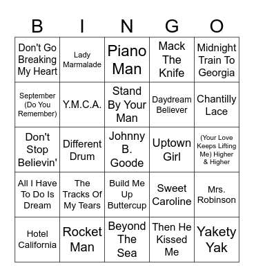 Franklinville Senior Center Bingo Card