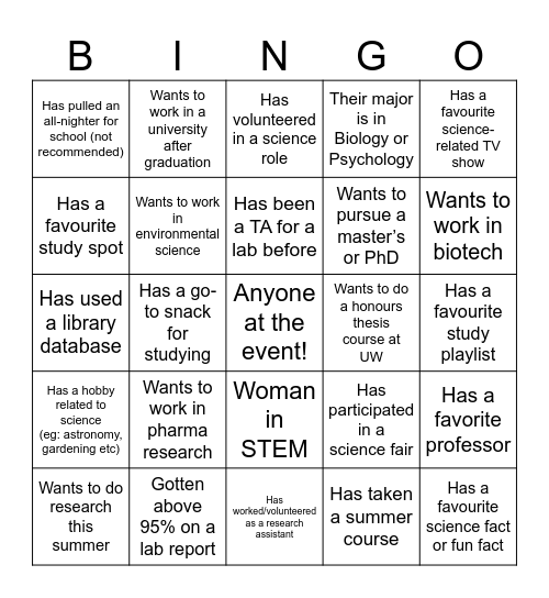 Bingo Mingo Bingo Card