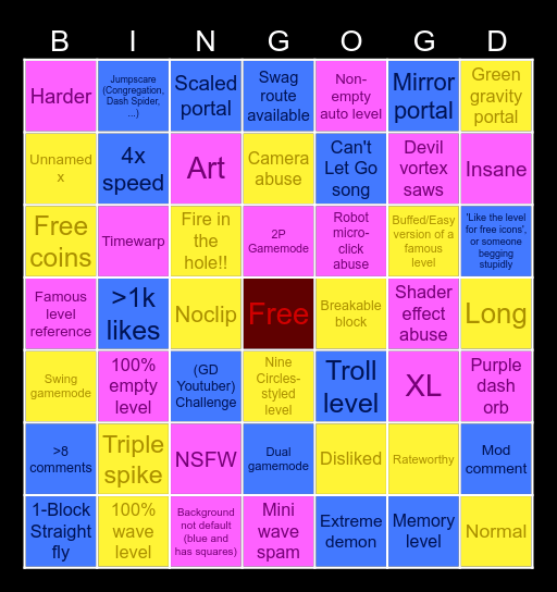 Recent Tab Bingo Card