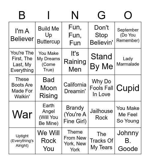Franklinville Senior Center Bingo Card
