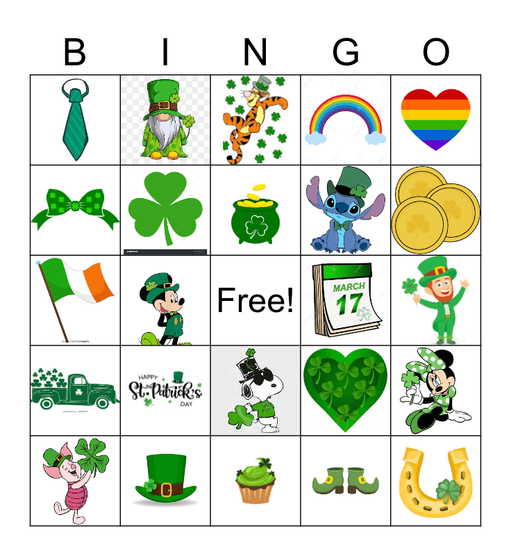 St. Patrick's Day Bingo Card