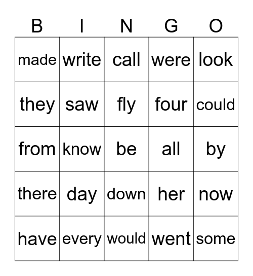 1st Grade M3 Bingo Card