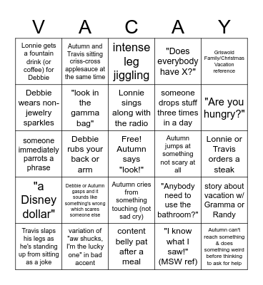 Disney 2025 Bingo Card