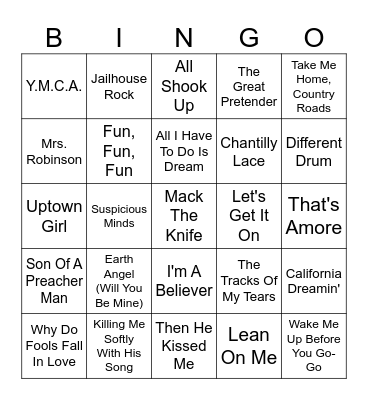 Franklinville Senior Center Bingo Card