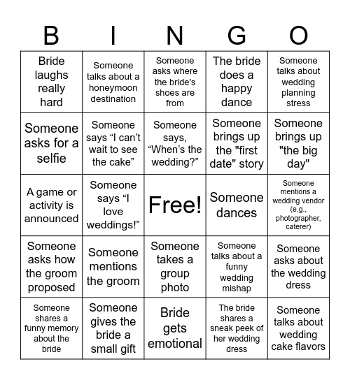 Mici Bingo Card