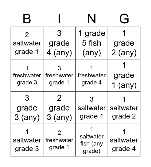 webfish Bingo Card