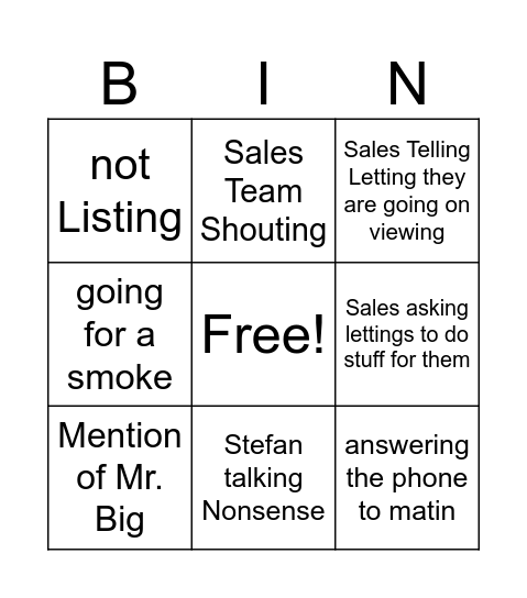 Office Bingo Card