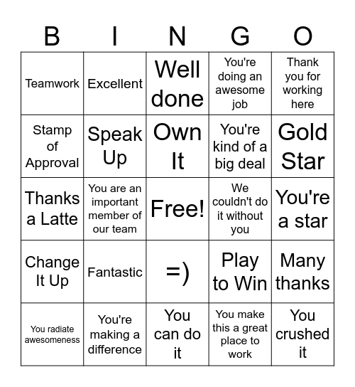 Employee Appreciation Day BINGO!!! Bingo Card