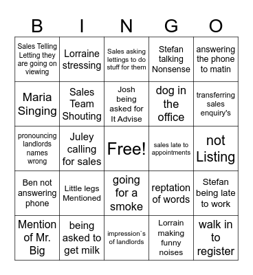 Office Bingo Card