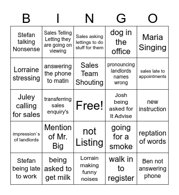 Office Bingo Card