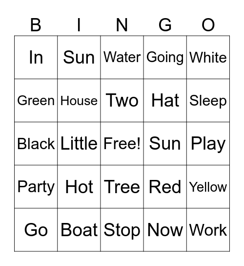 Go, Dog. Go! Bingo Card