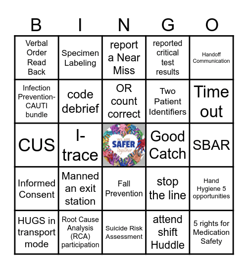 DH Patient Safety Bingo Card