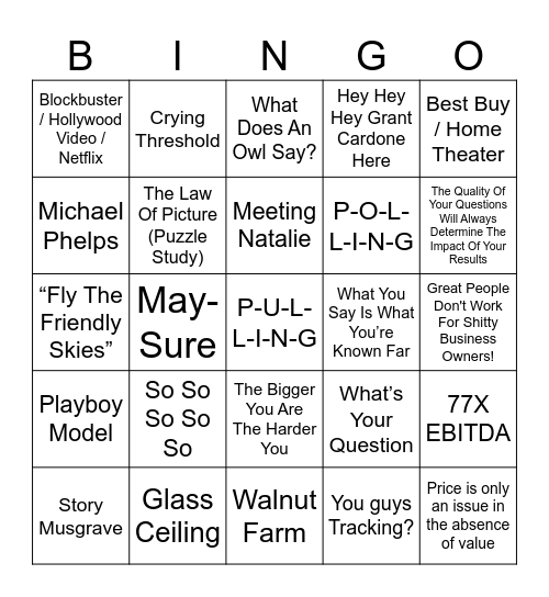 BD Bingo Card