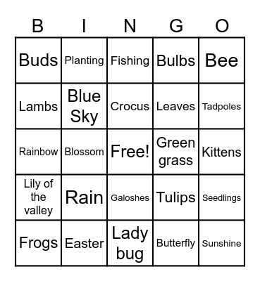 Crestview Spring Bingo Card