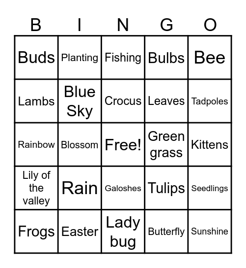 Crestview Spring Bingo Card