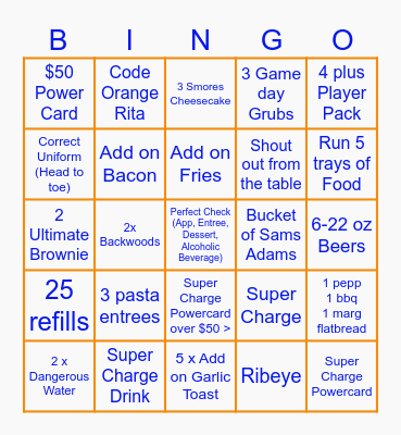 Salemanship Bingo Card