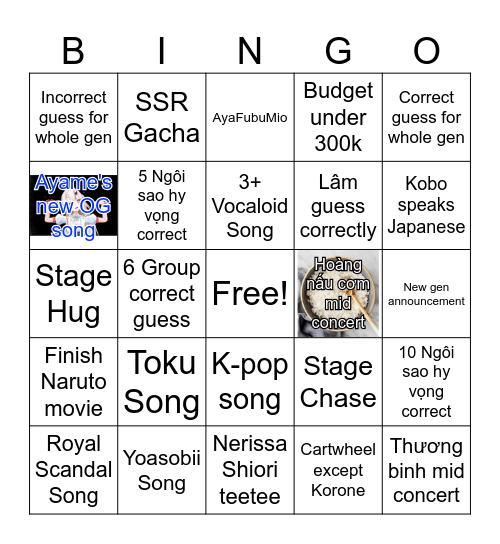 HOLOLIVE 6TH FES BINGO Card