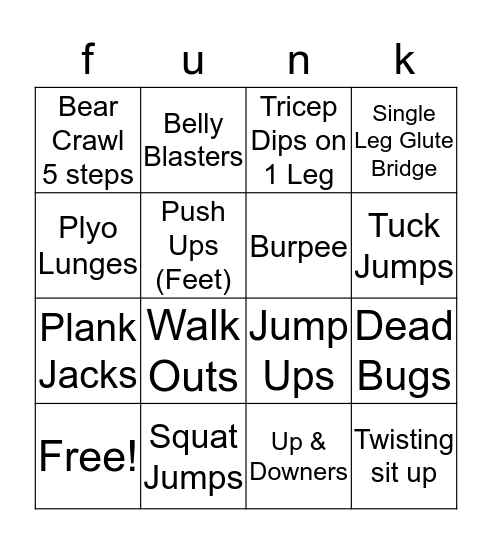 funky GAMES 5 Bingo Card