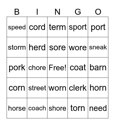 Level B  Unit 9 Bingo Card