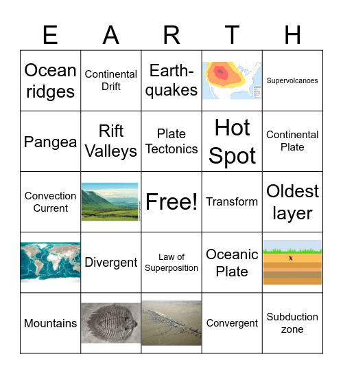 7.10A and B Earth's Changes Bingo Card