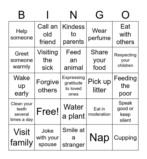 Barakah Bingo Card