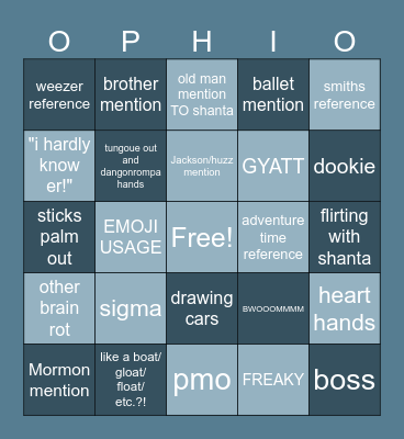 ophingo :3 Bingo Card