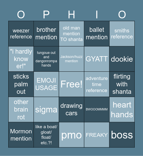 ophingo :3 Bingo Card