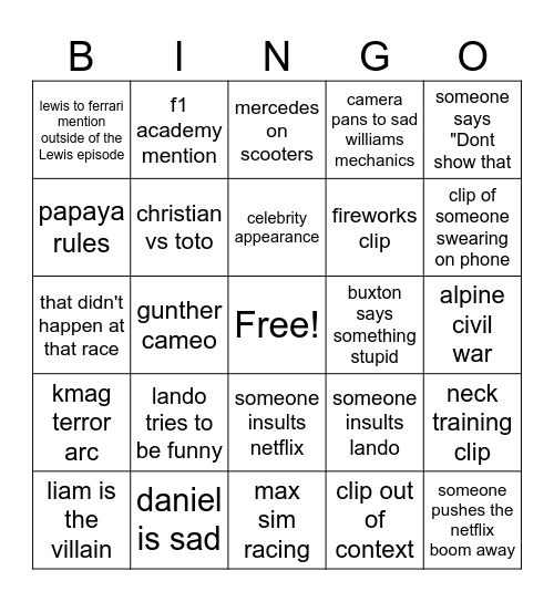 dts 2025 Bingo Card
