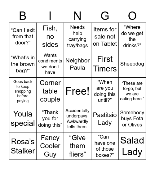 Fish Dinner 3-7-25 Bingo Card