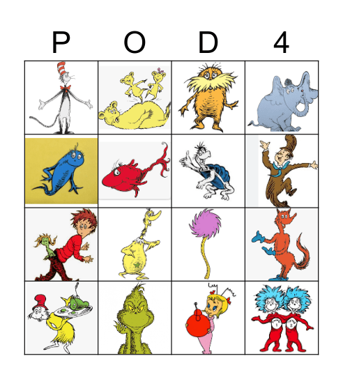 Dr Seuss Bingo! Bingo Card