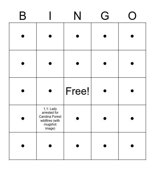 Facebook Bingo Card