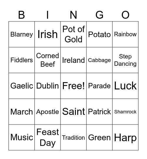 St. Patrick's Day.2 Bingo Card