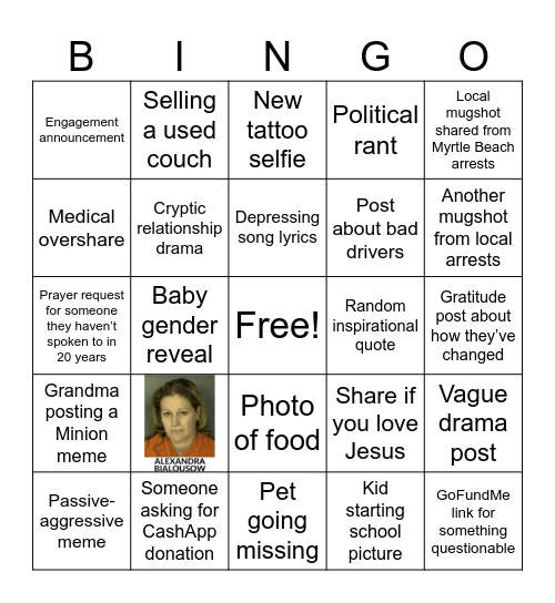 Facebook Bingo Card