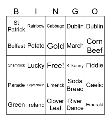 St.Patrick's Day.3 Bingo Card