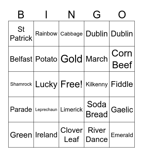 St.Patrick's Day.3 Bingo Card
