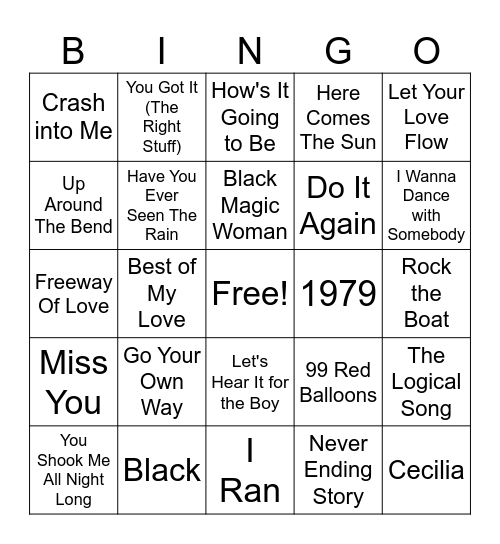 (7MB) Music Bingo Round 3 Bingo Card