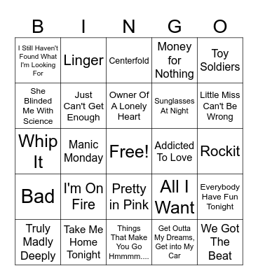 (7MB) Music Bingo Round 4 Bingo Card