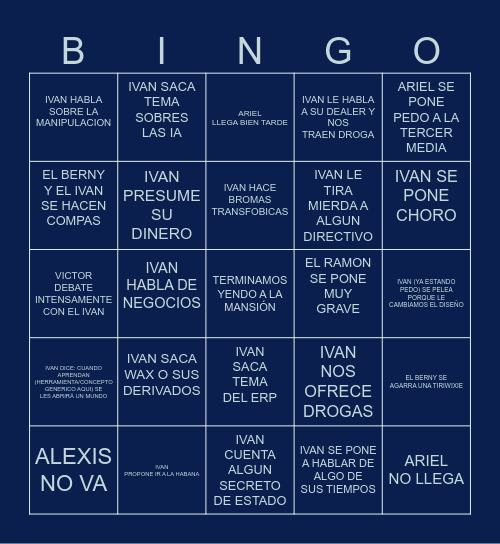 PEDA CON EL CHIEF Bingo Card