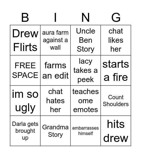 LACY BINGO Card