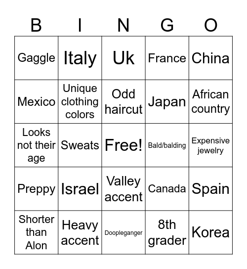 NHSMUN BINGO Card