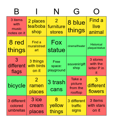 catastrovia Bingo Card