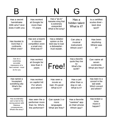 CONNECT BINGO Card