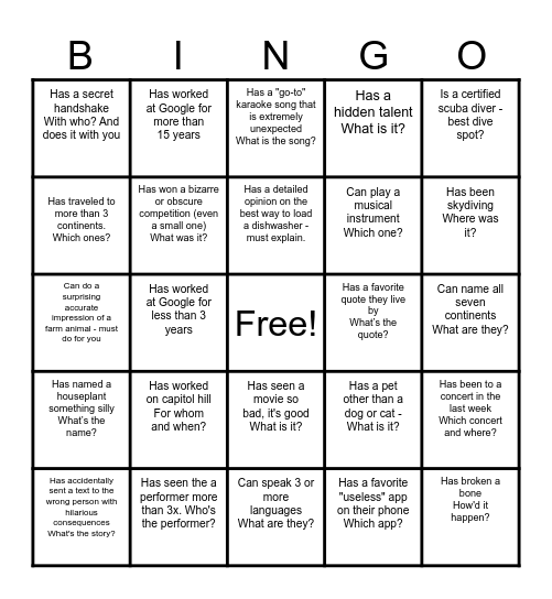 CONNECT BINGO Card