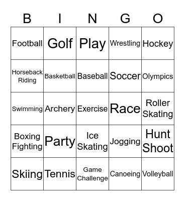 ASL Bingo: Sports Bingo Card