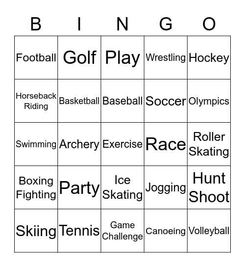 ASL Bingo: Sports Bingo Card