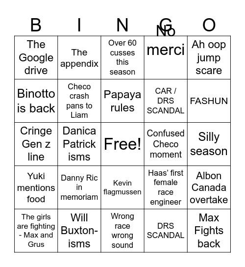 DTS BINGO Card