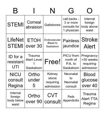 SFCC Monthly Card Bingo Card