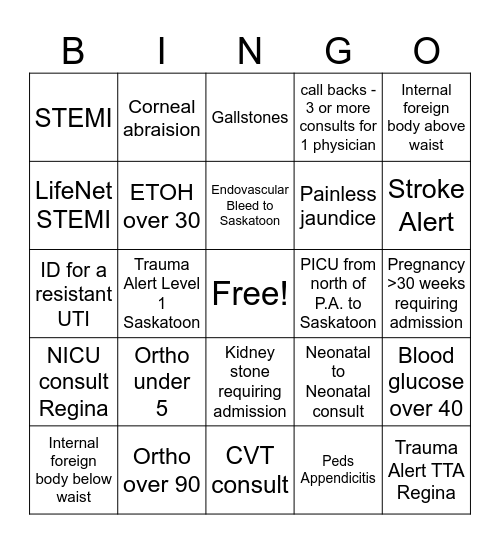 SFCC Monthly Card Bingo Card